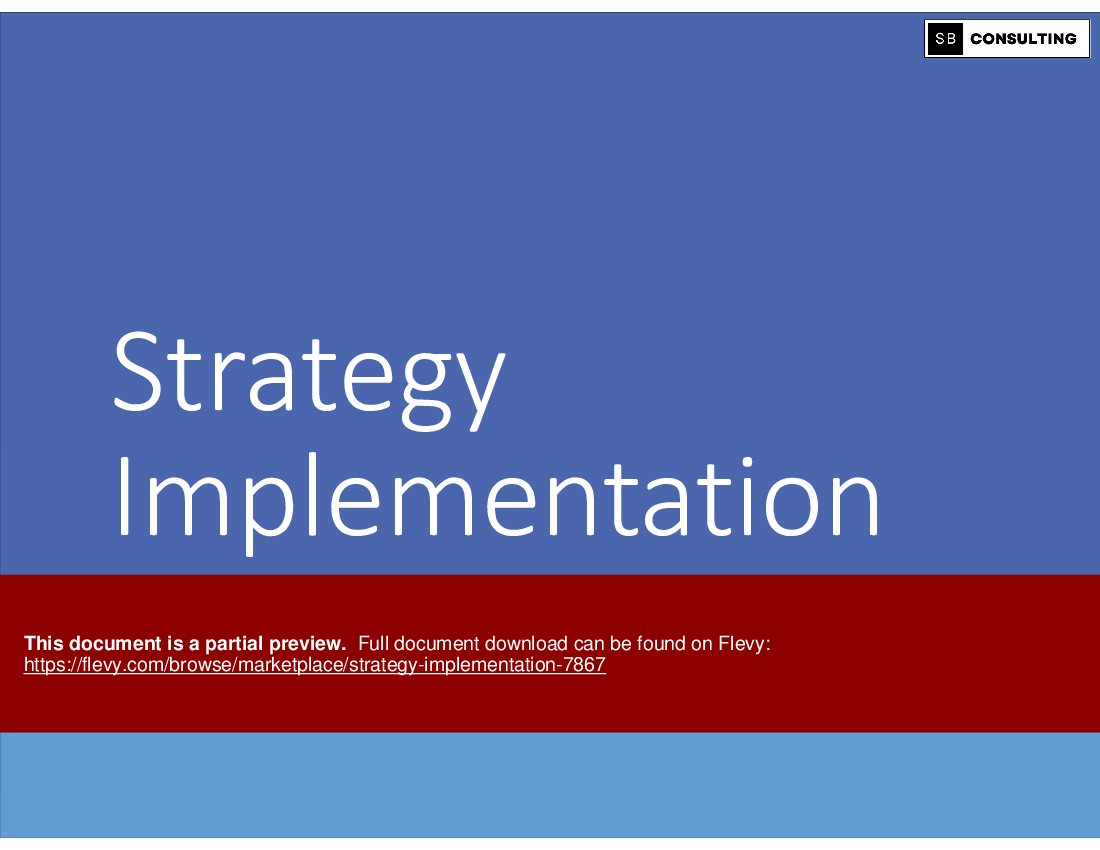 Strategy Implementation (79-slide PPT PowerPoint presentation (PPTX)) Preview Image