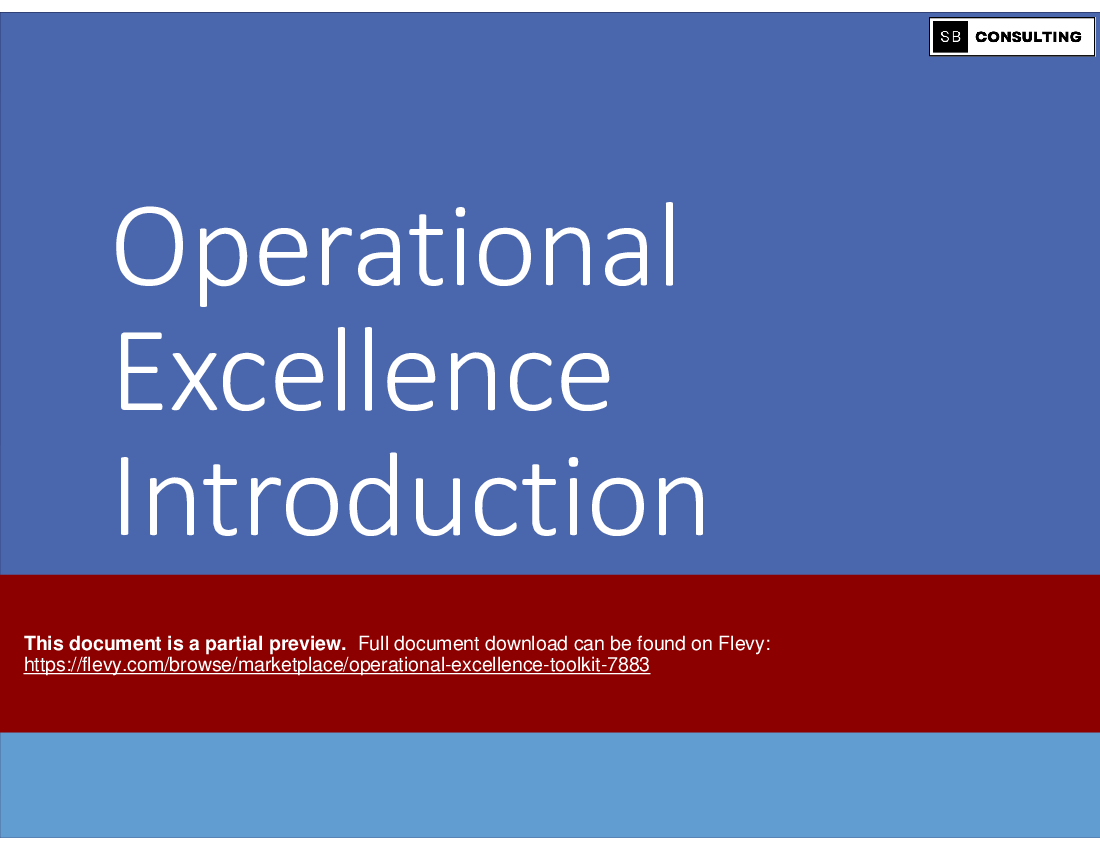Operational Excellence Toolkit (94-slide PPT PowerPoint presentation (PPTX)) Preview Image