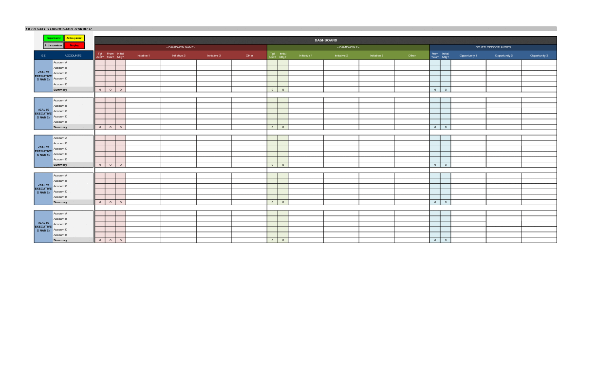 This is a partial preview of Field Sales Tracker/Dashboard (Excel workbook (XLSX)). 