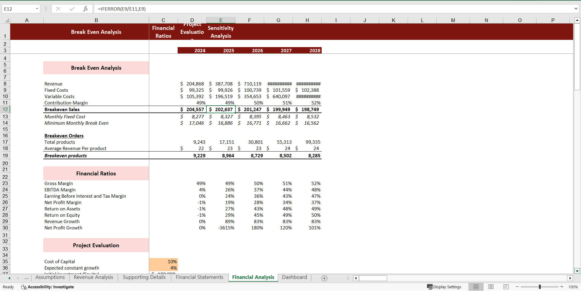 Snack and Non-alcoholic Beverage Bar Financial Model Excel (Excel template (XLSX)) Preview Image
