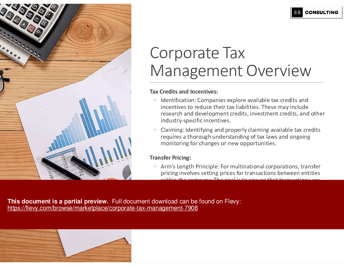 Corporate Tax Management (130-slide PPT PowerPoint presentation (PPTX)) Preview Image