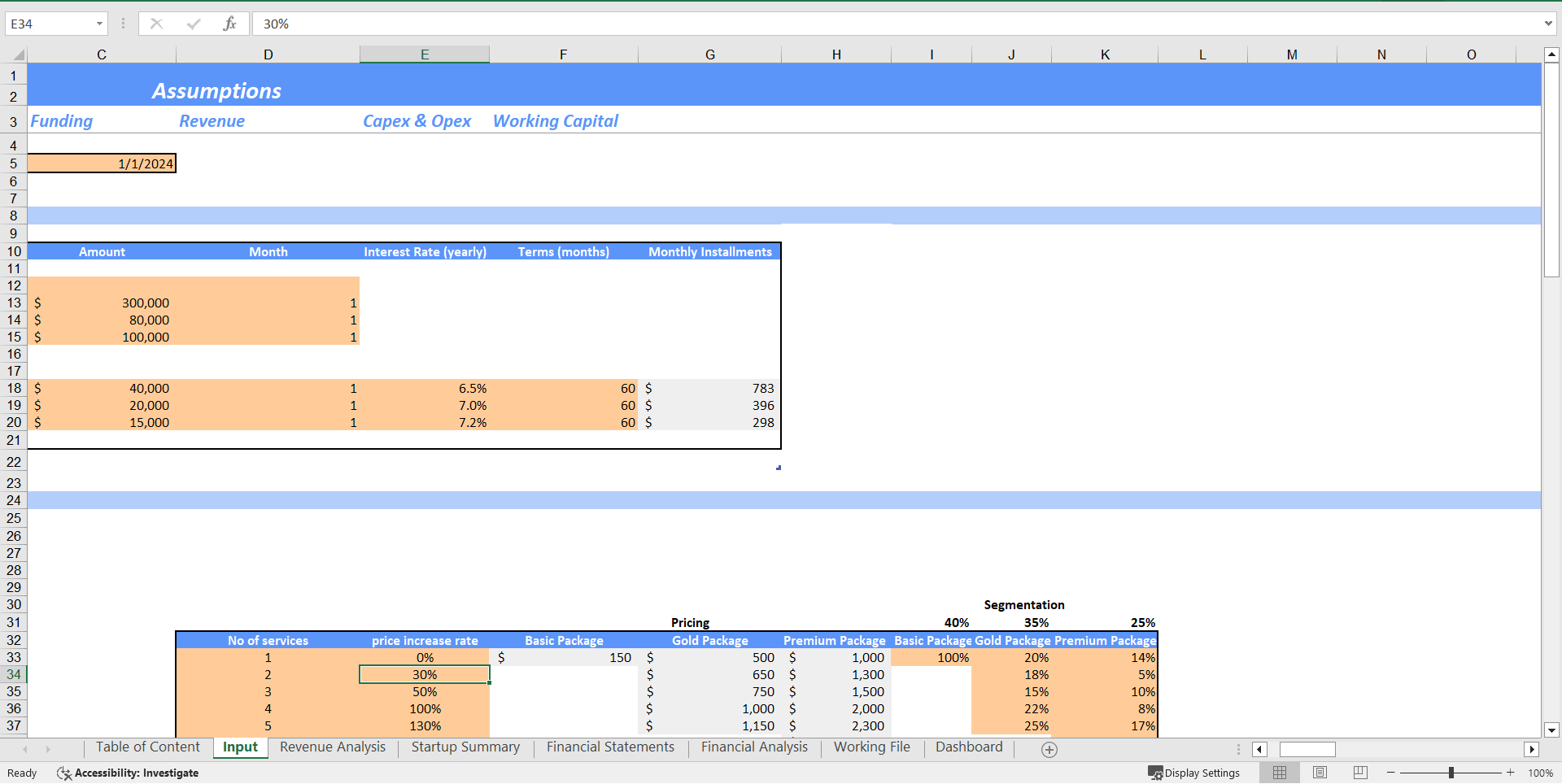 Employment Placement Agency Excel Financial Model Projection (Excel template (XLSX)) Preview Image