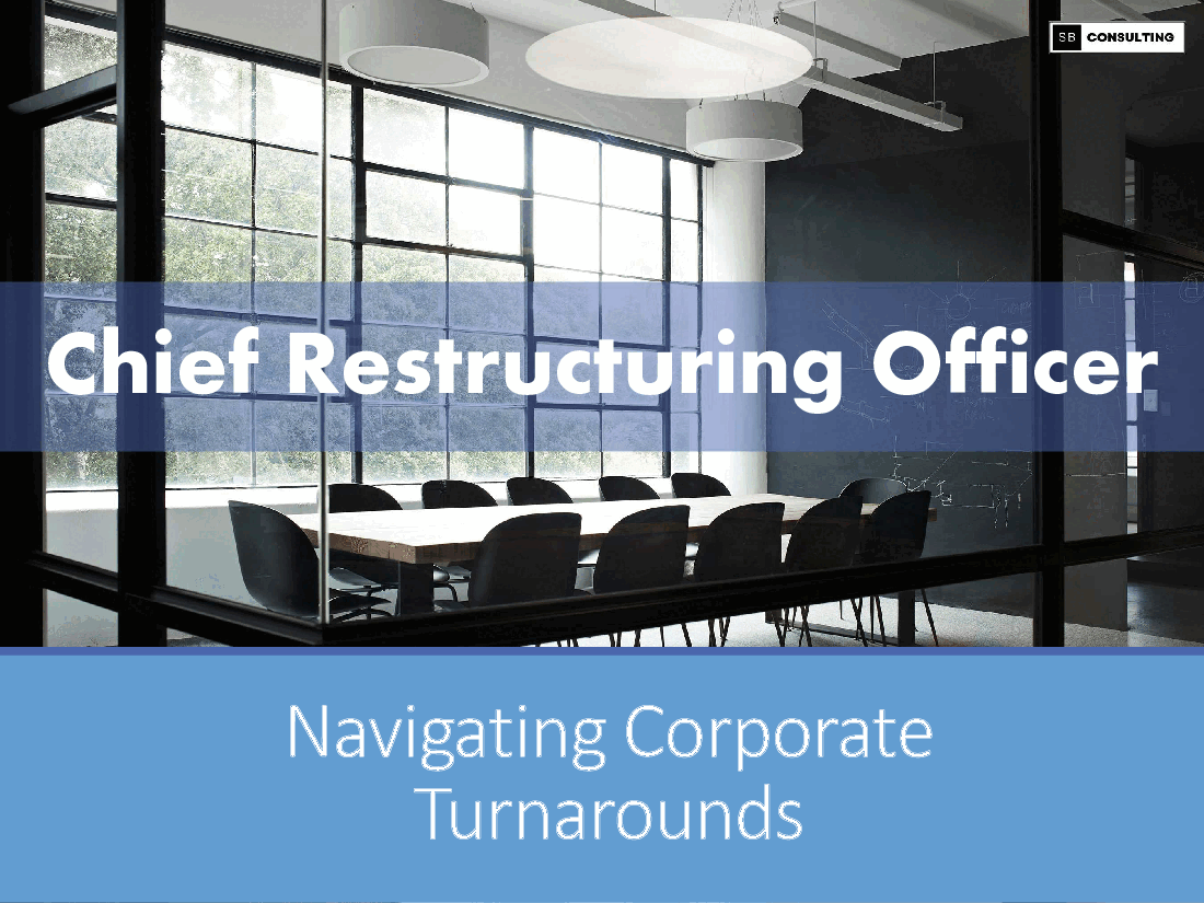 Chief Restructuring Officer (CRO) Toolkit