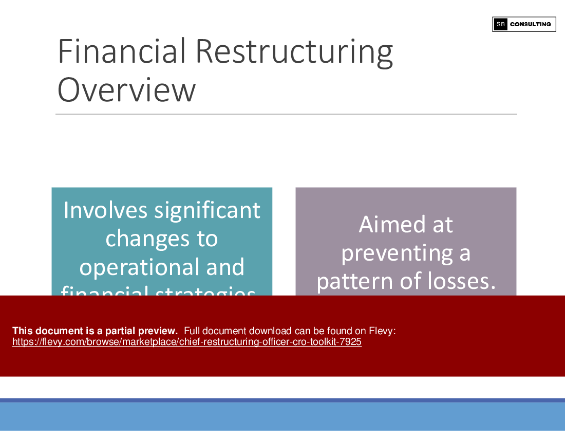 Chief Restructuring Officer (CRO) Toolkit (122-slide PPT PowerPoint presentation (PPTX)) Preview Image