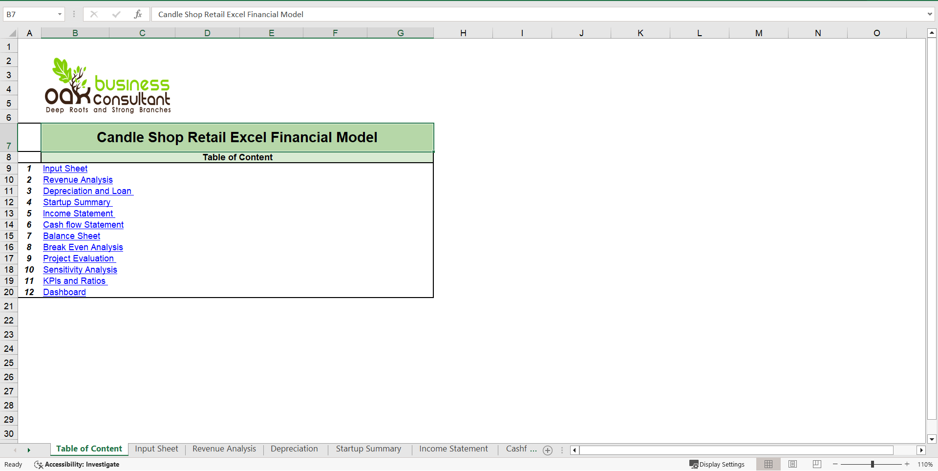 Candle Retail Shop Financial Model (Excel template (XLSX)) Preview Image