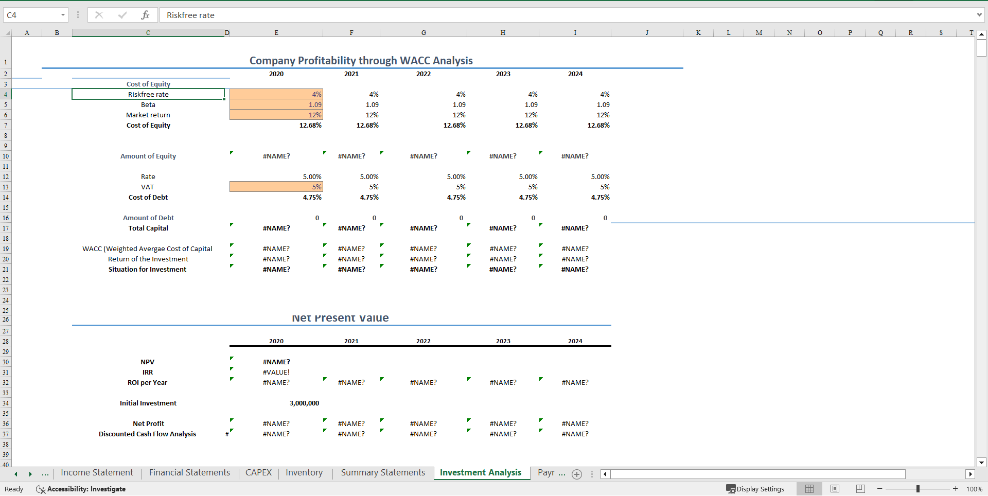 E-commerce Excel Financial Model Template (Excel template (XLSX)) Preview Image