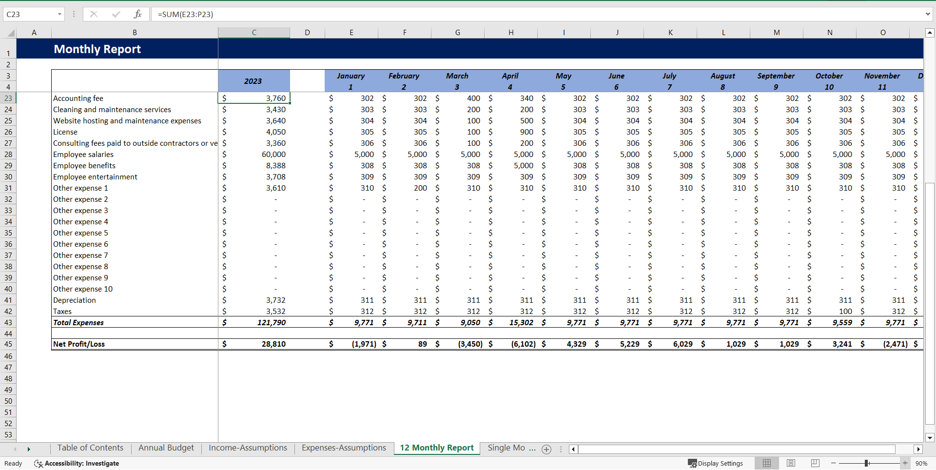 Consulting Budget Template (Excel template (XLSX)) Preview Image