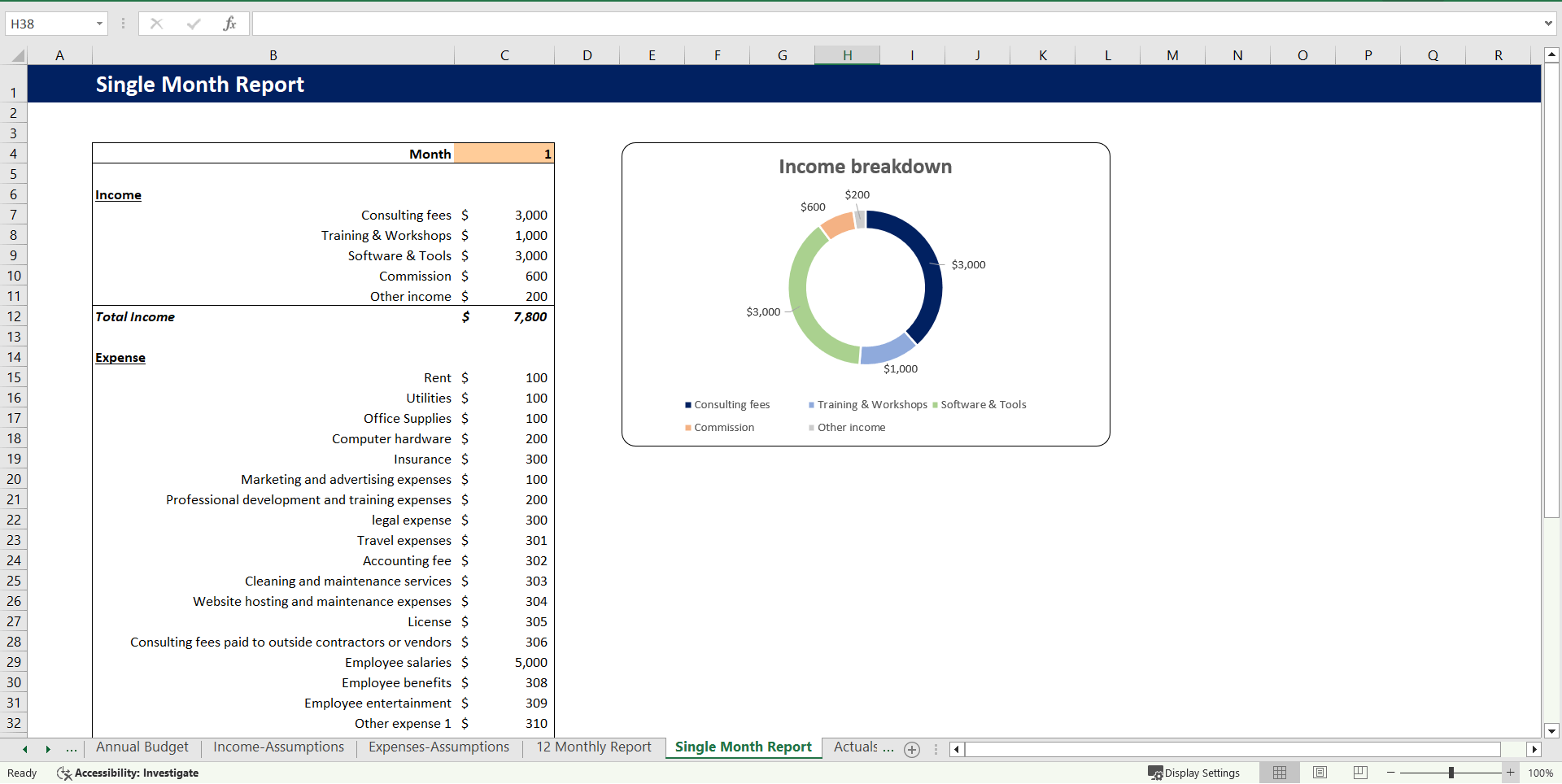 Consulting Budget Template (Excel template (XLSX)) Preview Image