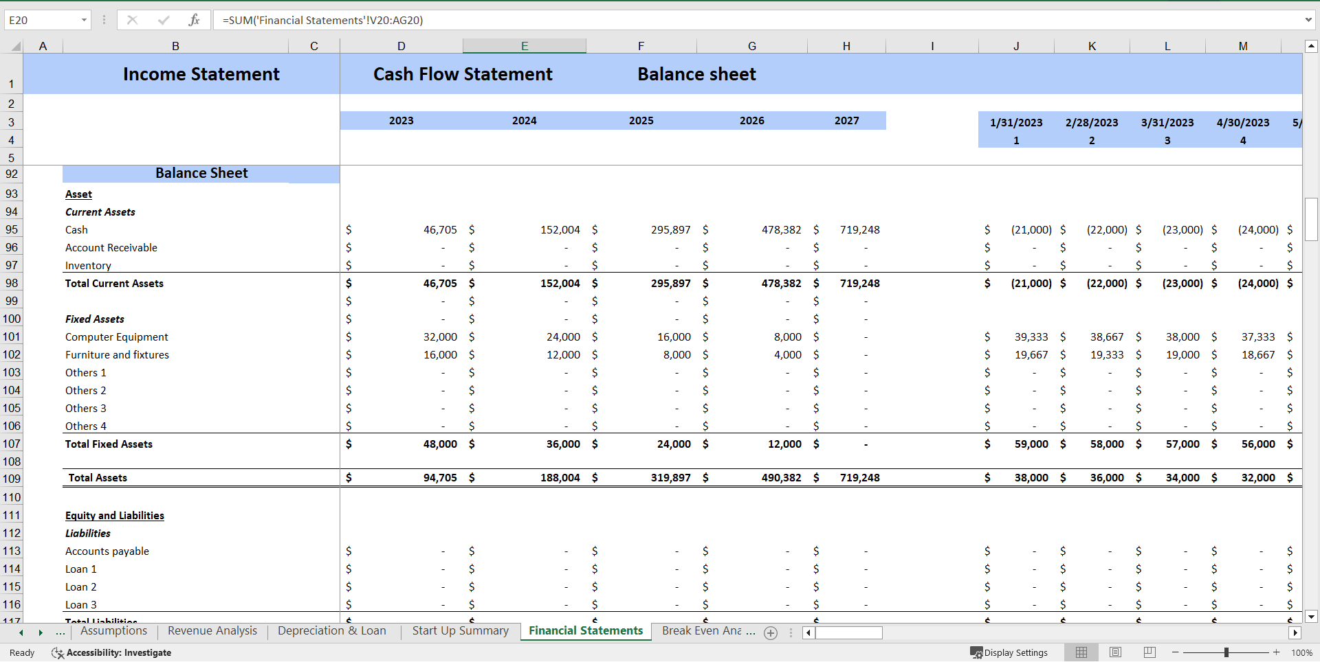 Summer Camp Financial Model Excel Template (Excel template (XLSX)) Preview Image