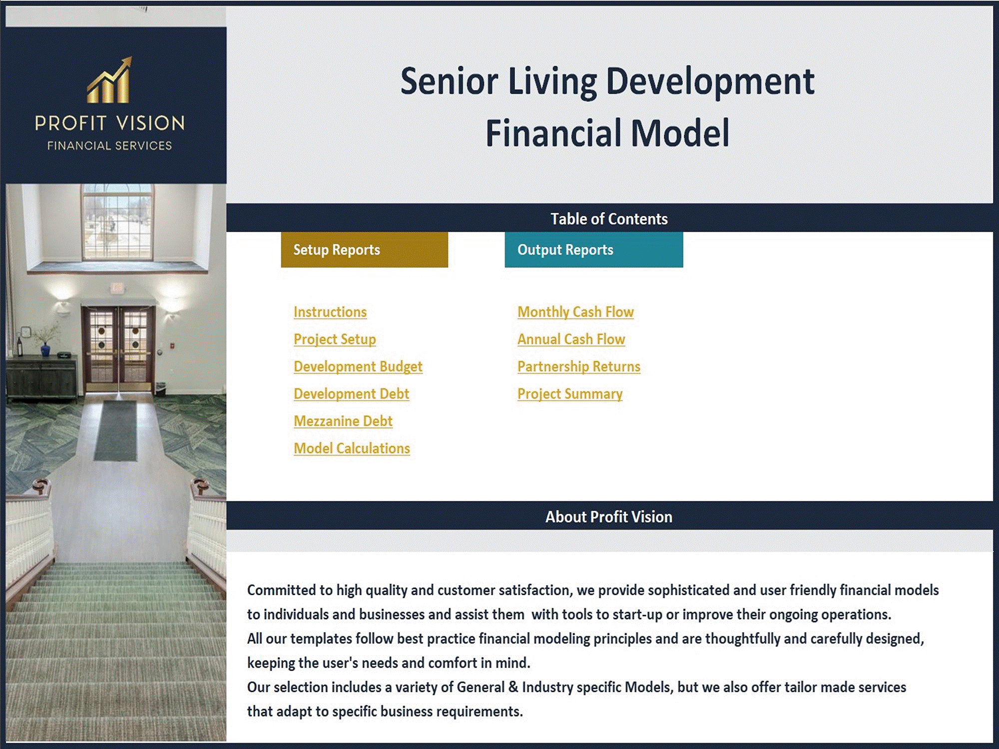 Senior Living Development – 10 Year Financial Model (Excel template (XLSX)) Preview Image