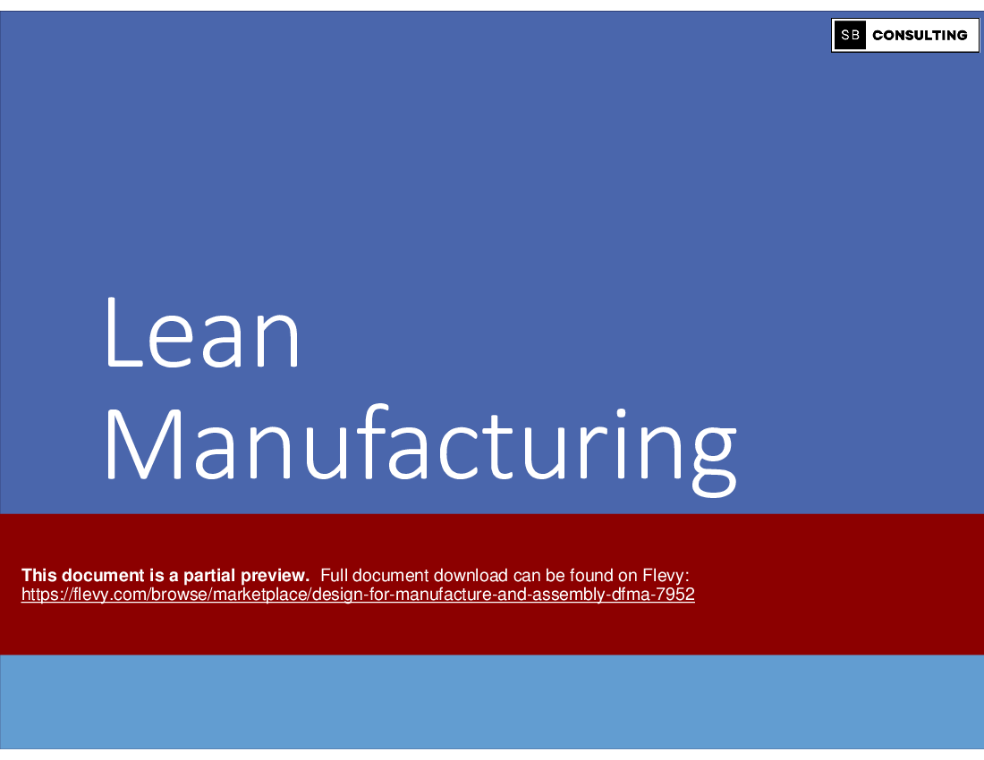 Design for Manufacture and Assembly (DFMA) (111-slide PPT PowerPoint presentation (PPTX)) Preview Image