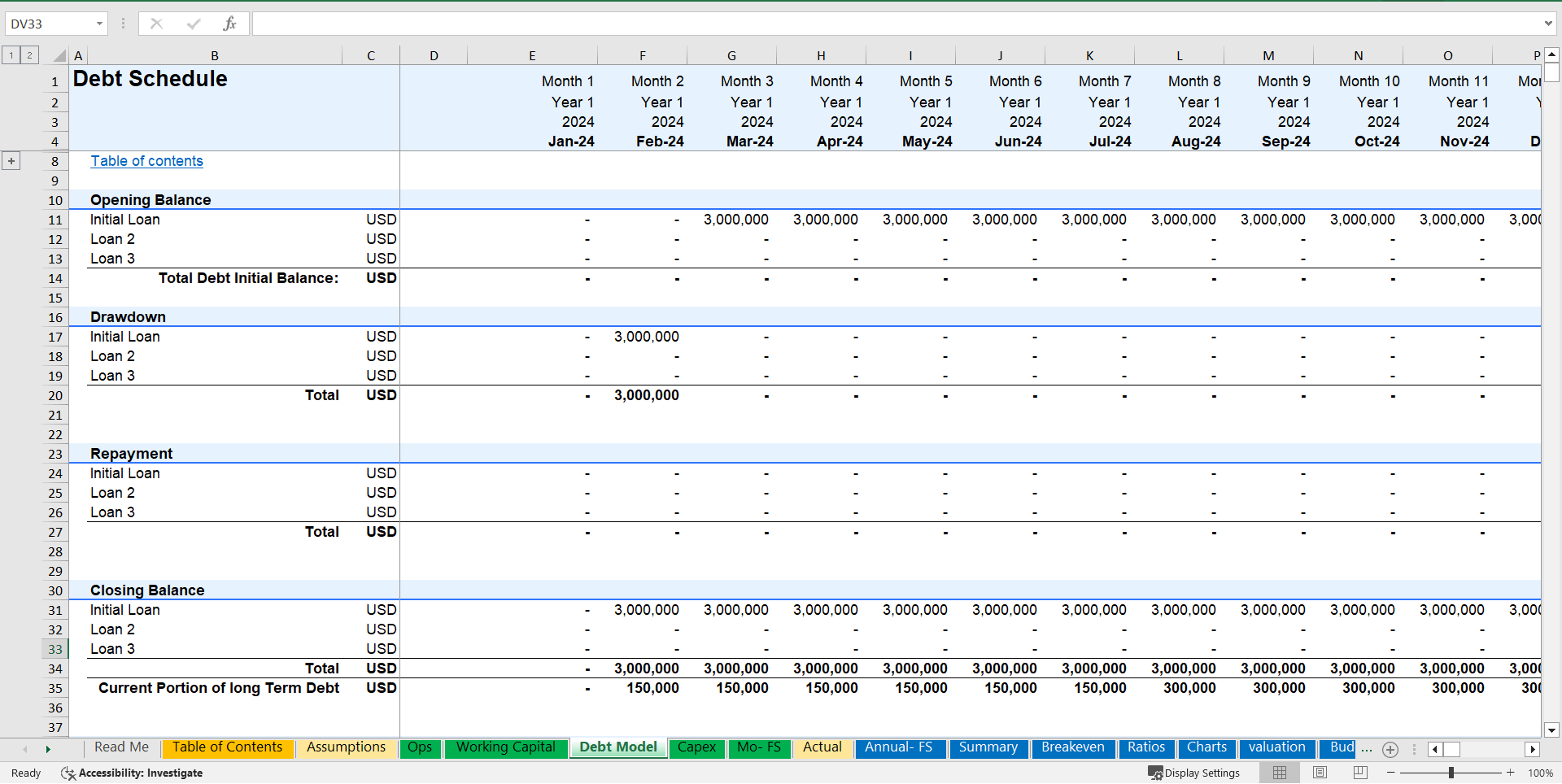 Start-up Manufacturing Financial Projection and Budget Ctrl (Excel template (XLSX)) Preview Image