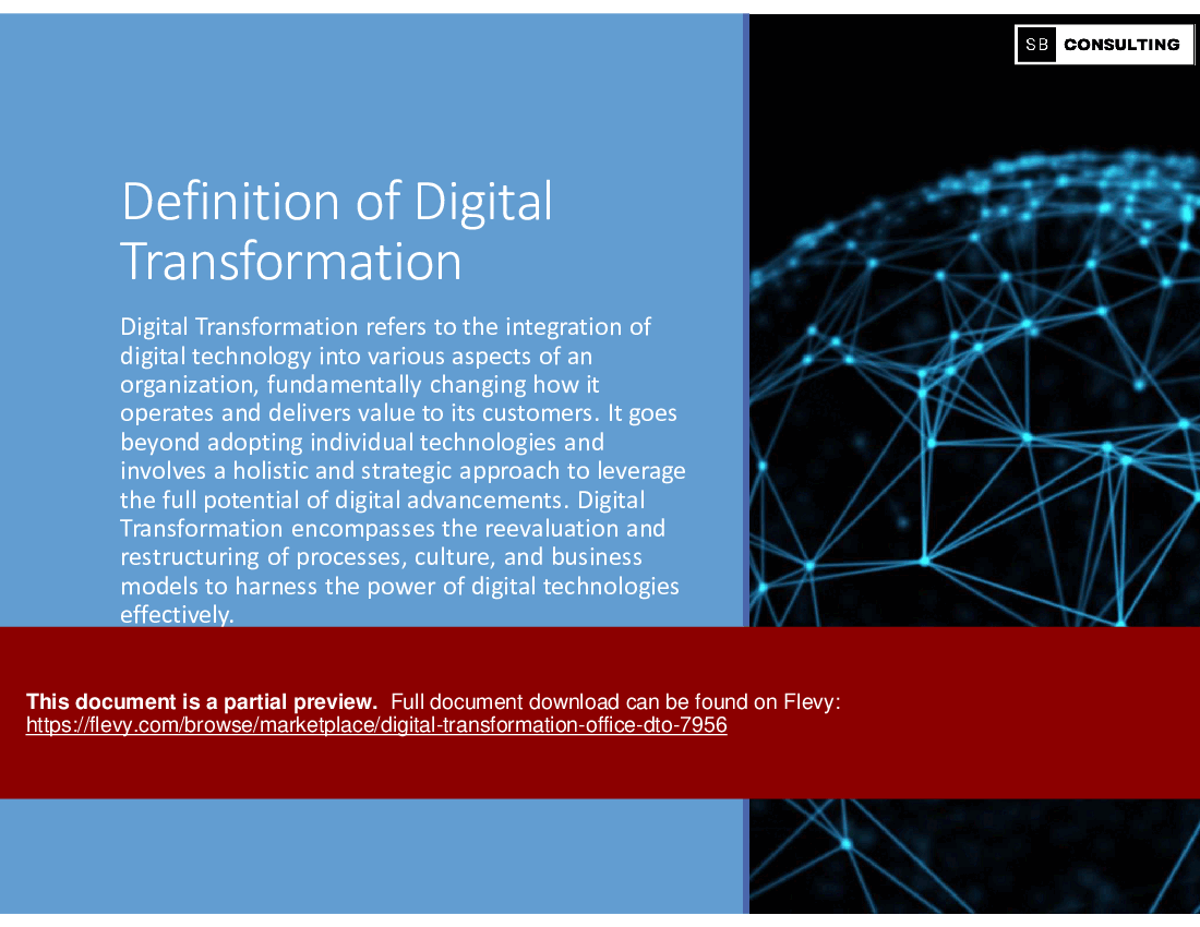 Digital Transformation Office (DTO) (126-slide PPT PowerPoint presentation (PPTX)) Preview Image