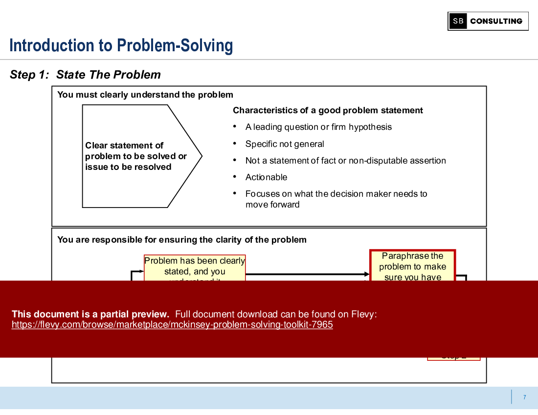 McKinsey Problem-Solving Toolkit (70-slide PPT PowerPoint presentation (PPTX)) Preview Image