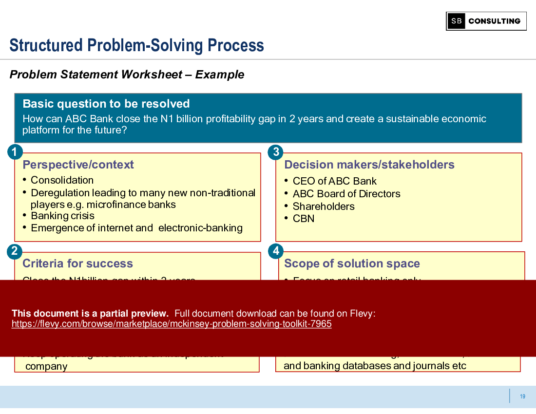 McKinsey Problem-Solving Toolkit (70-slide PPT PowerPoint presentation (PPTX)) Preview Image