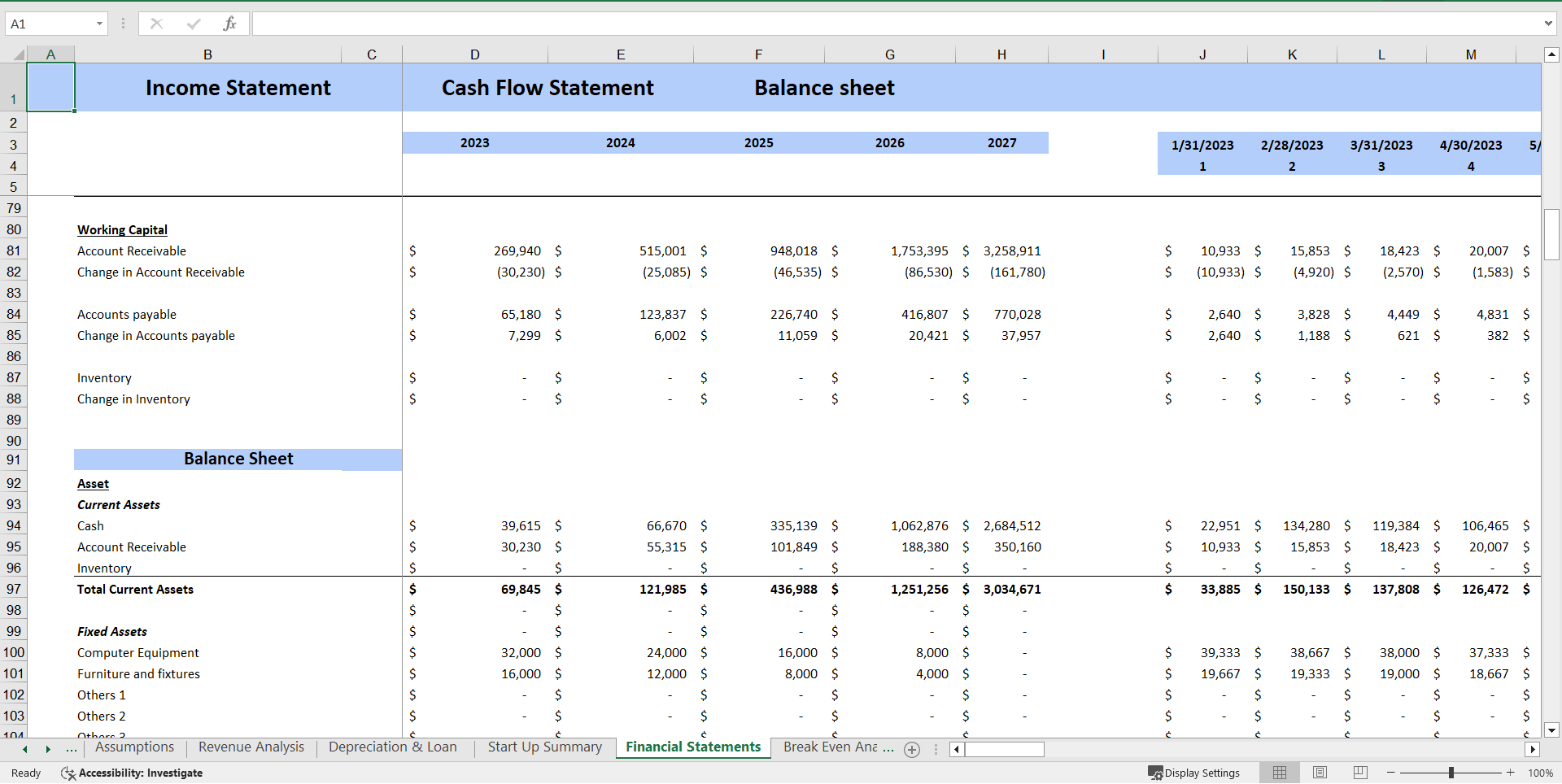 Pub Excel Financial Model Template (Excel template (XLSX)) Preview Image