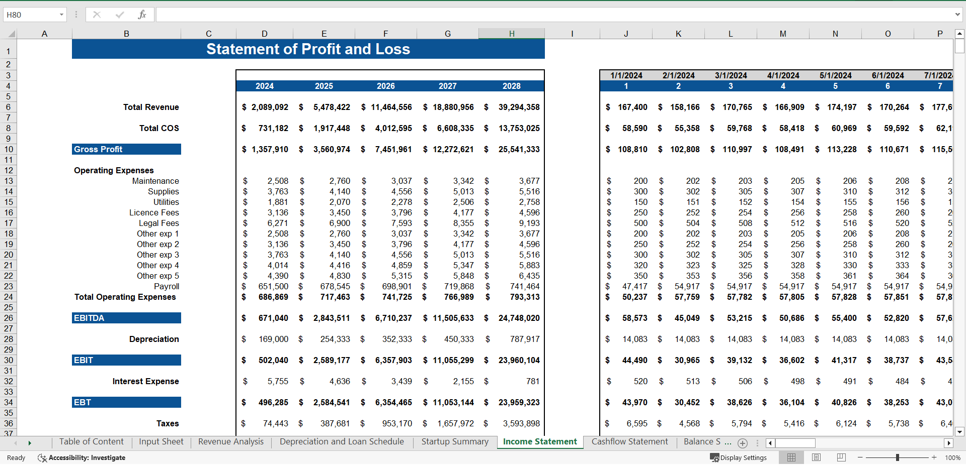 Wind Energy Excel Financial Model (Excel template (XLSX)) Preview Image