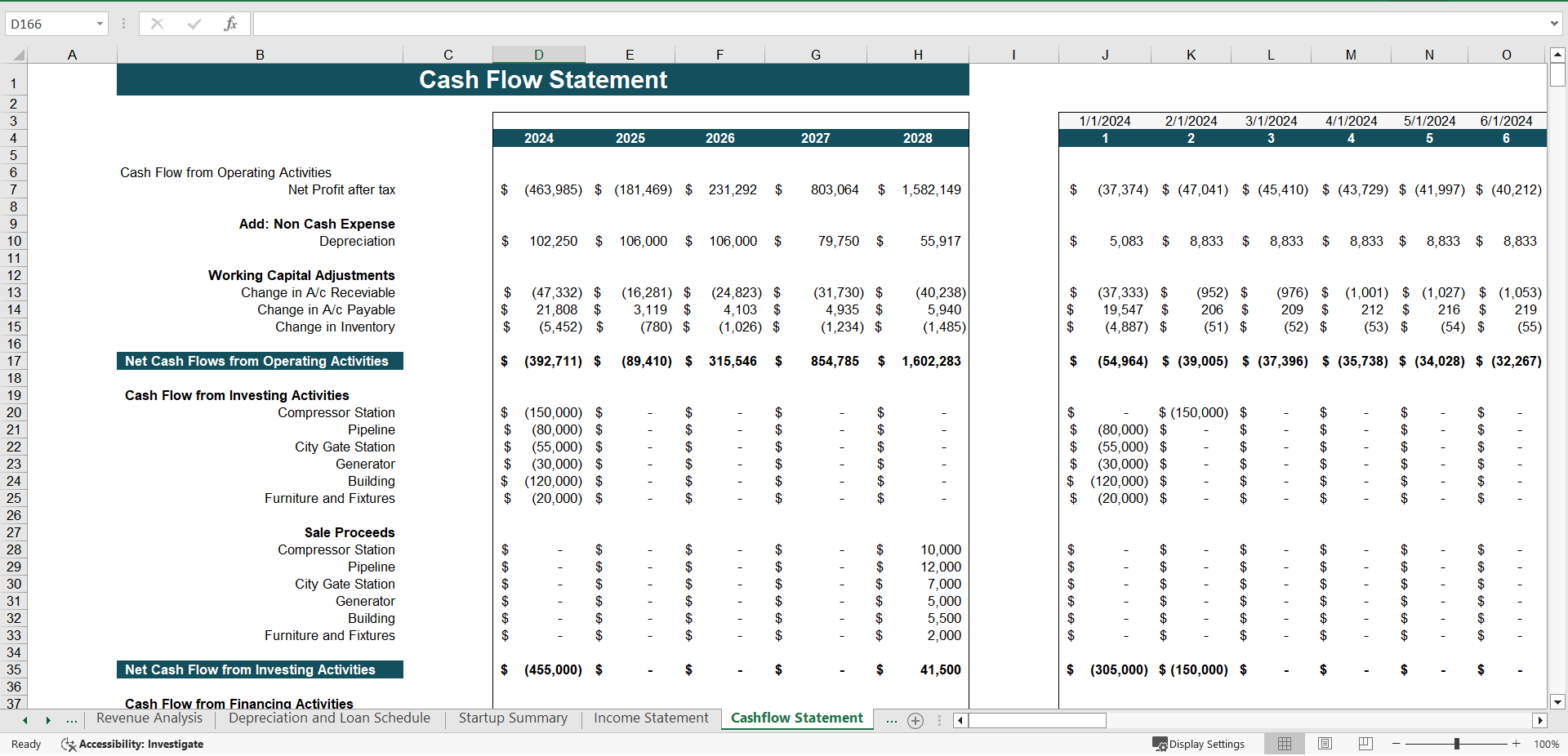 Natural Gas Distribution Excel Financial Model (Excel template (XLSX)) Preview Image