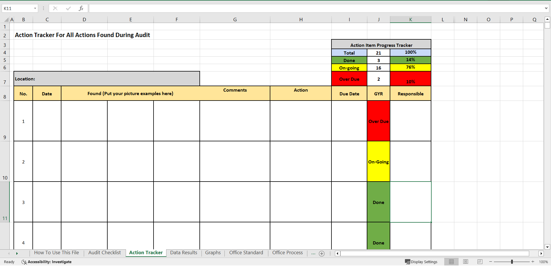 Office 5S Audit Checklist (Excel template (XLSX)) Preview Image