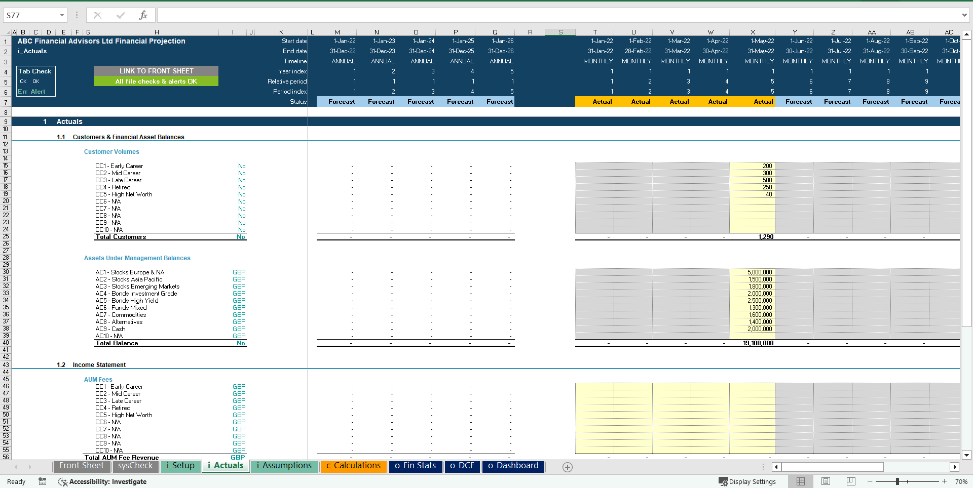 Financial Advisor / Planner Financial Projection Model (Excel template (XLSX)) Preview Image