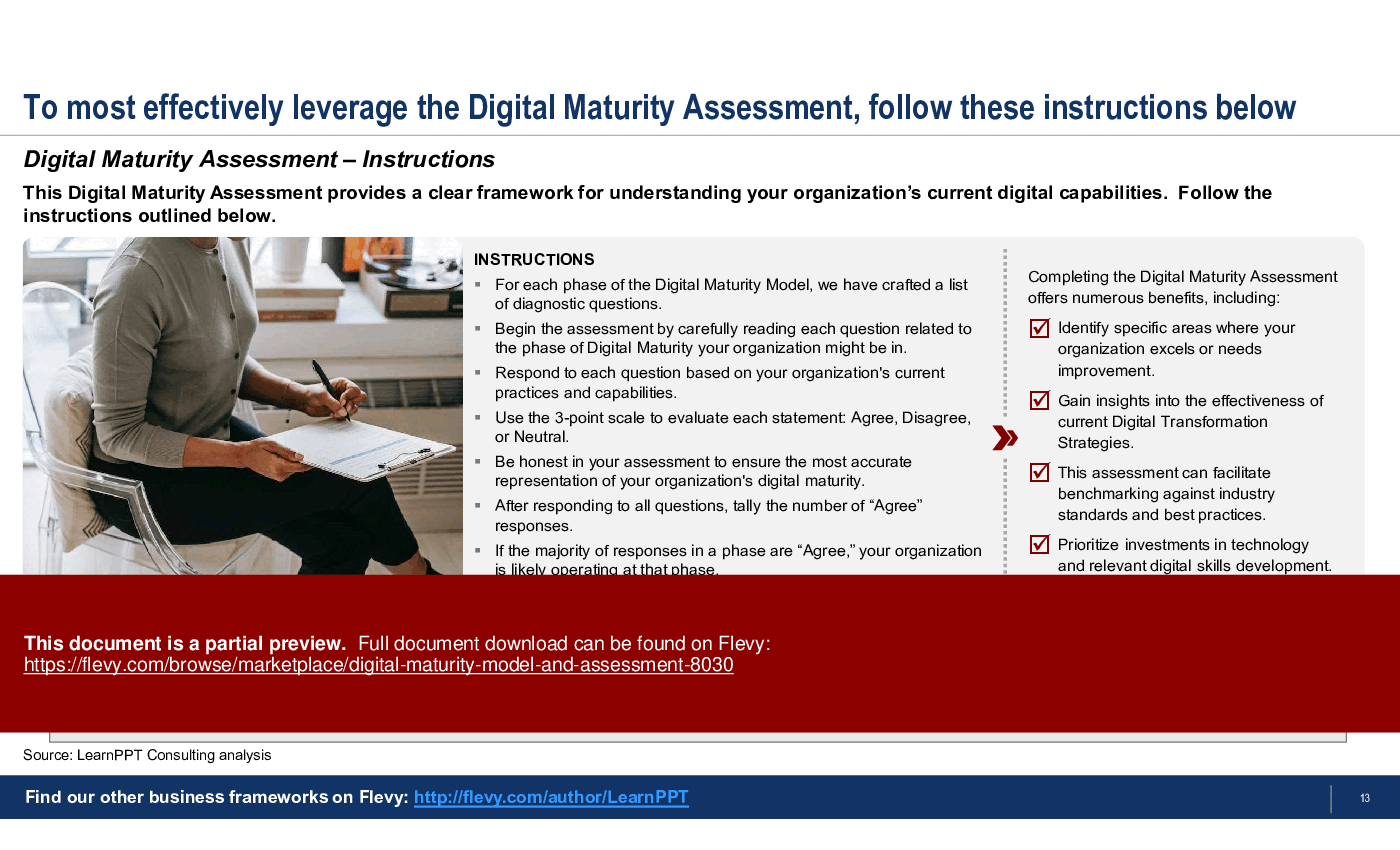 Digital Maturity Model and Assessment (32-slide PPT PowerPoint presentation (PPTX)) Preview Image