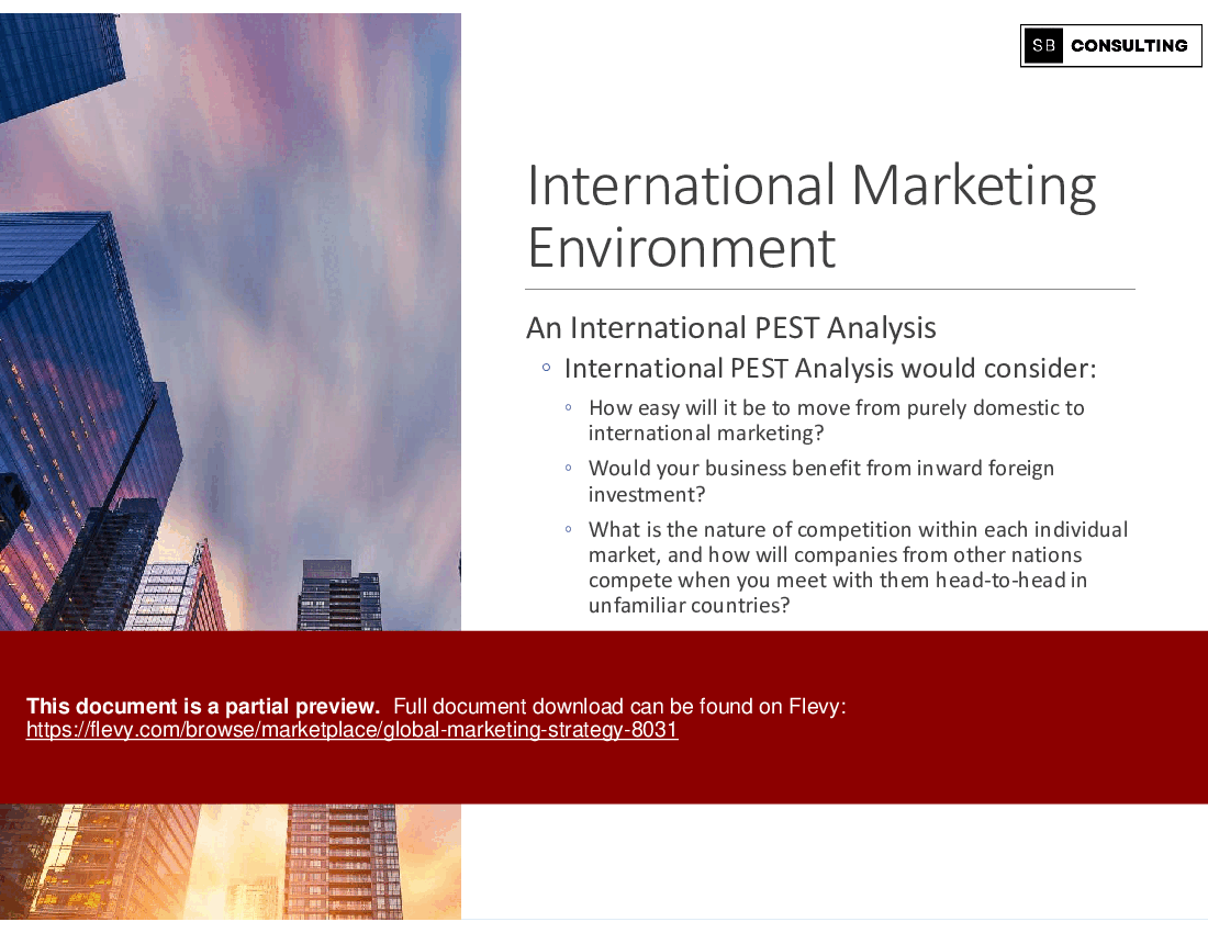 Global Marketing Strategy (136-slide PPT PowerPoint presentation (PPTX)) Preview Image