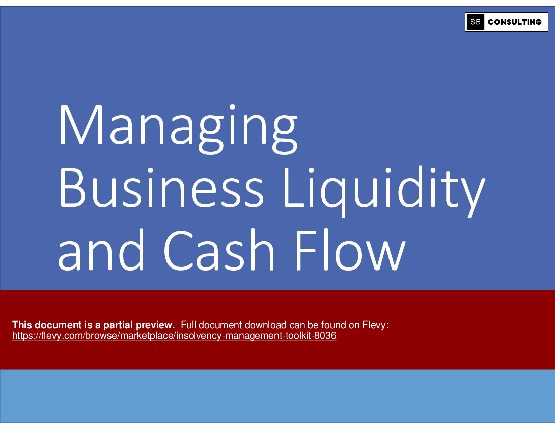 Insolvency Management Toolkit (104-slide PPT PowerPoint presentation (PPTX)) Preview Image