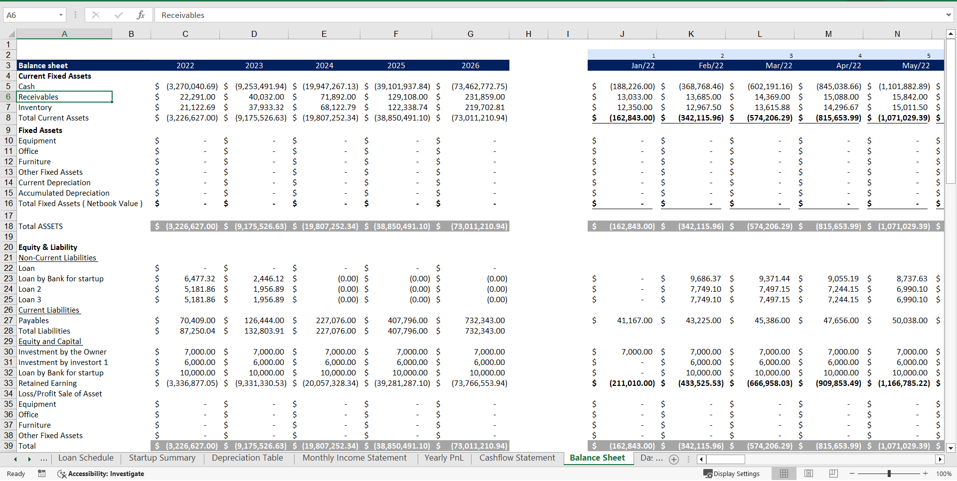 Kids Store Excel Financial Model (Excel template (XLSX)) Preview Image