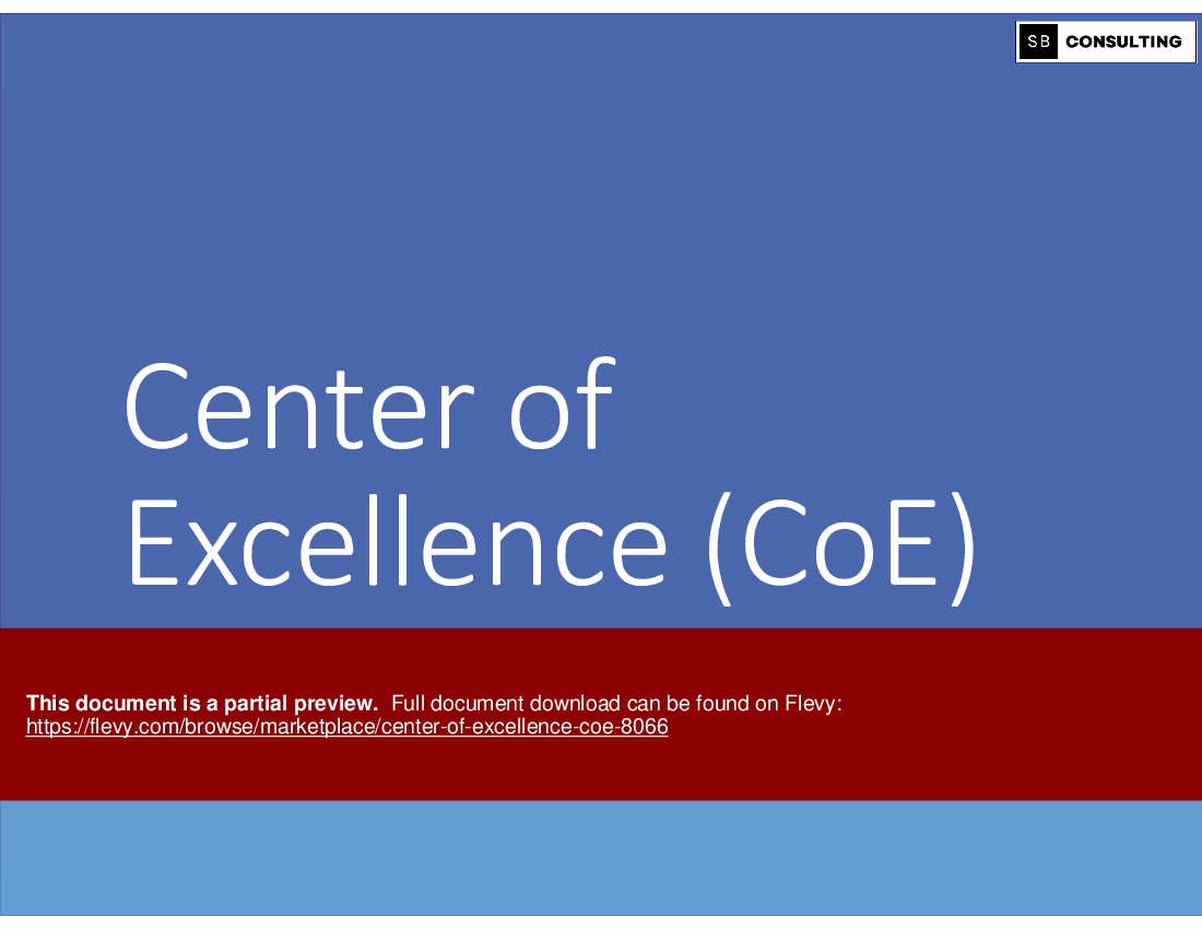 Center of Excellence (CoE) (107-slide PPT PowerPoint presentation (PPTX)) Preview Image