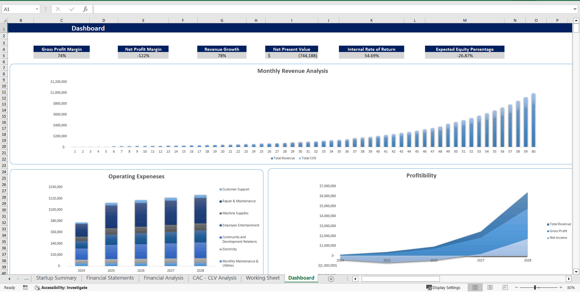 Jewelry Store Excel Financial Model (Excel template (XLSX)) Preview Image