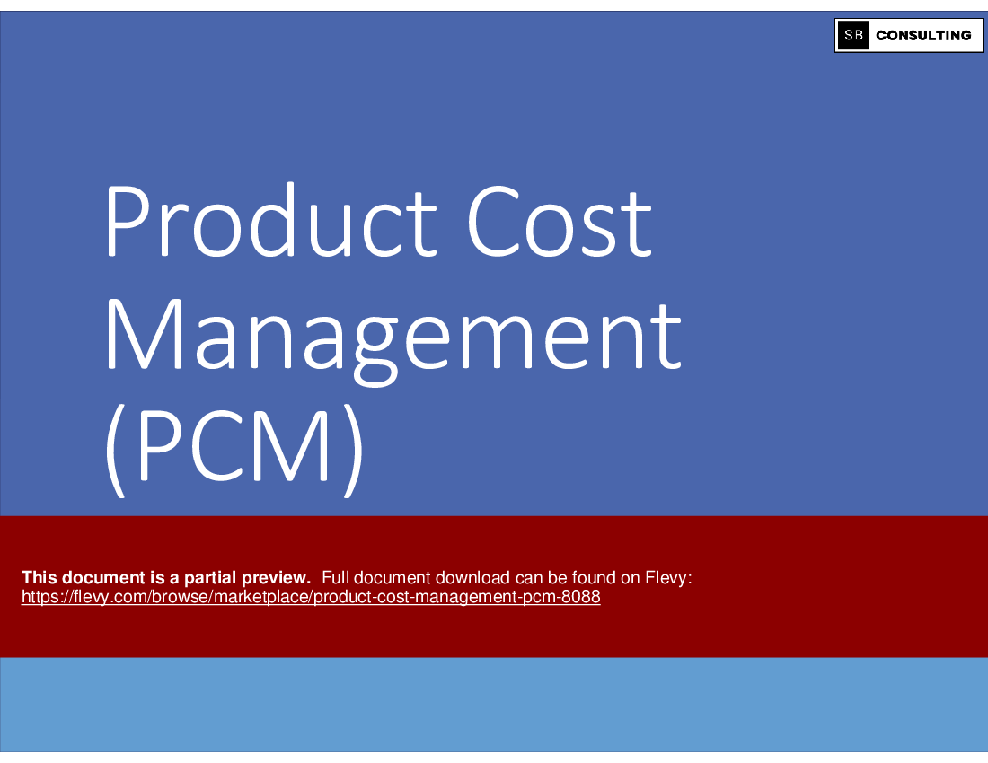 Product Cost Management (PCM) (161-slide PPT PowerPoint presentation (PPTX)) Preview Image