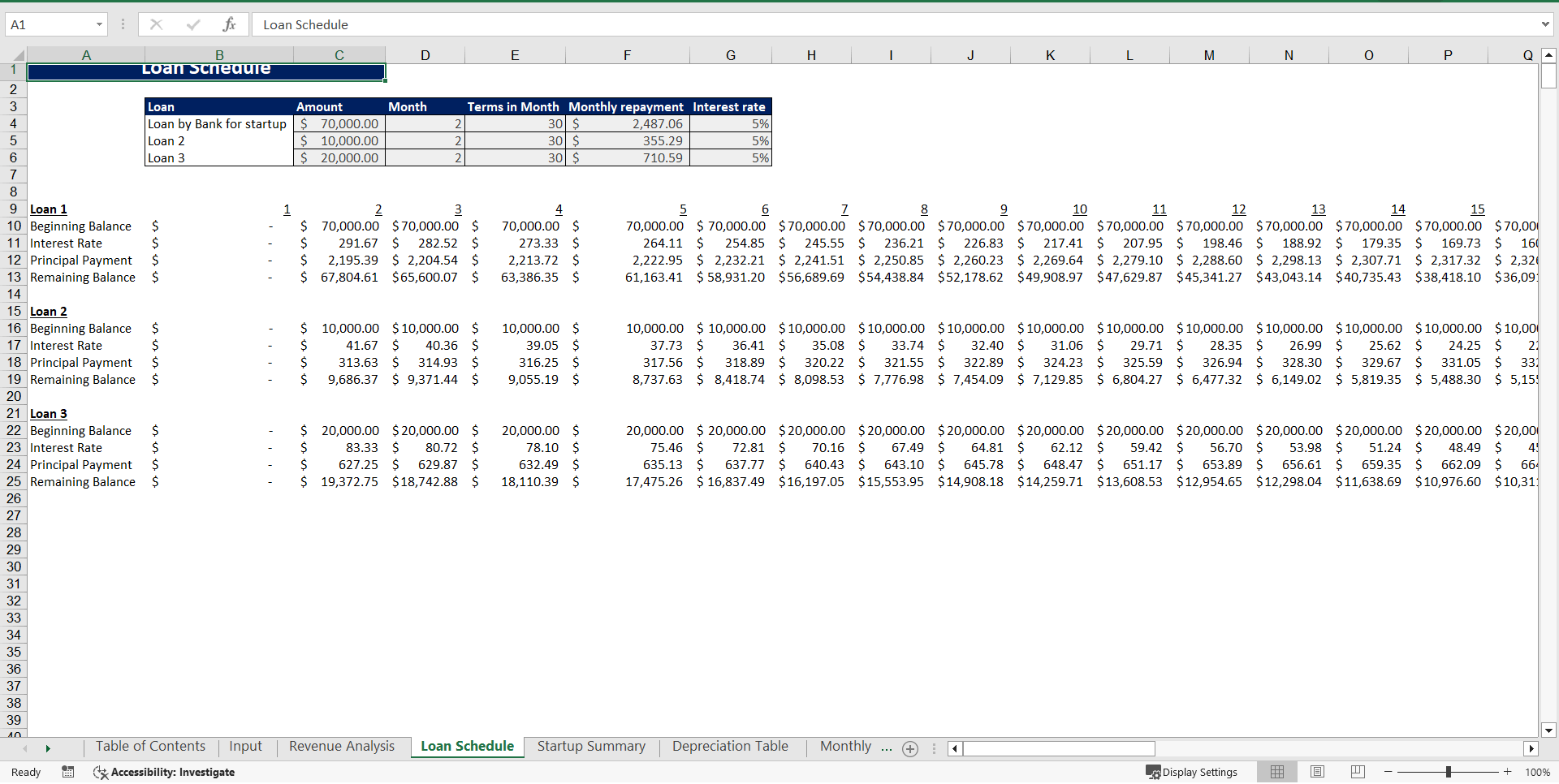 Tapas Bar Excel Financial Model (Excel template (XLSX)) Preview Image