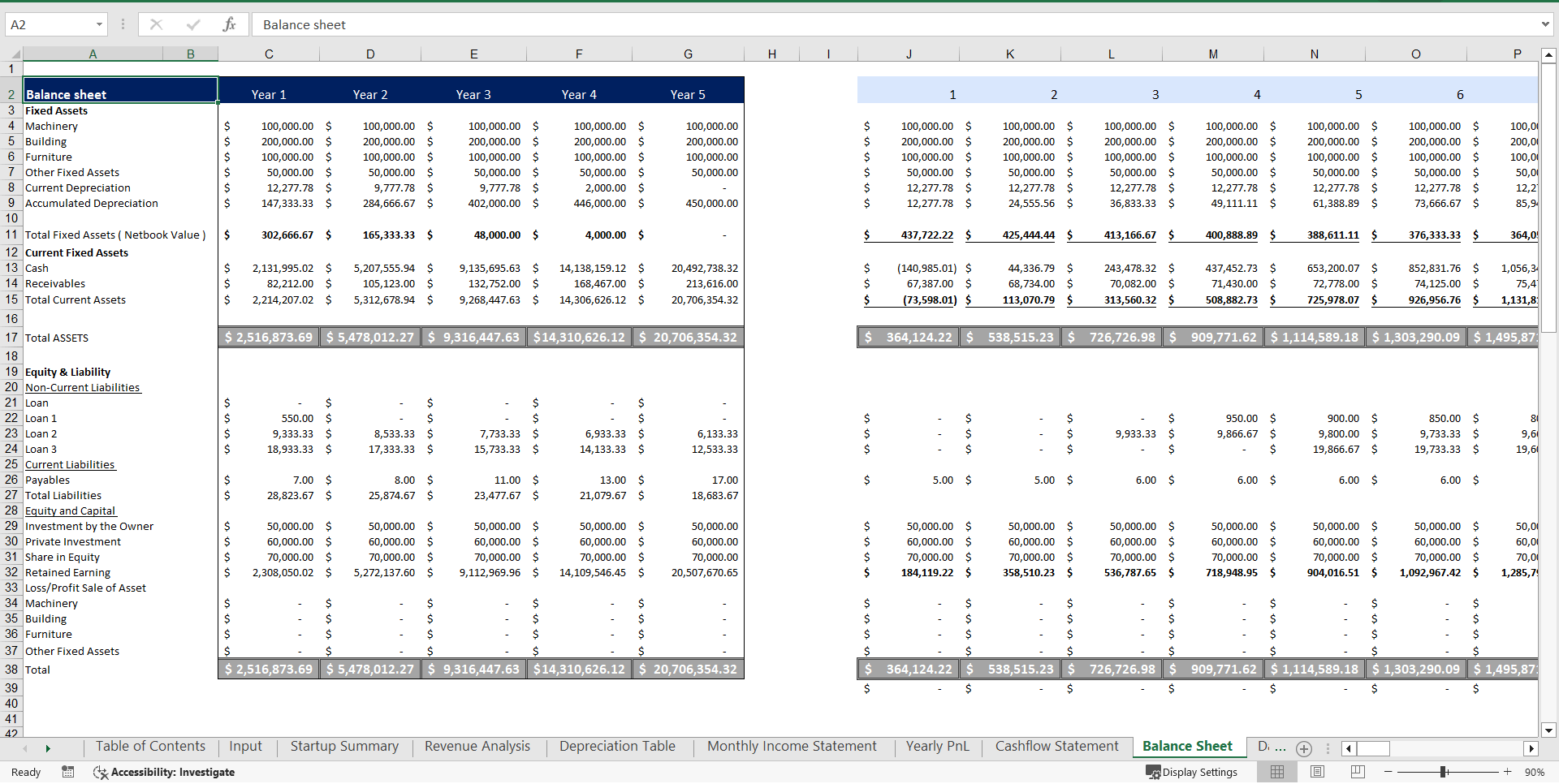 Pool Hall Excel Financial Model Template (Excel template (XLSX)) Preview Image