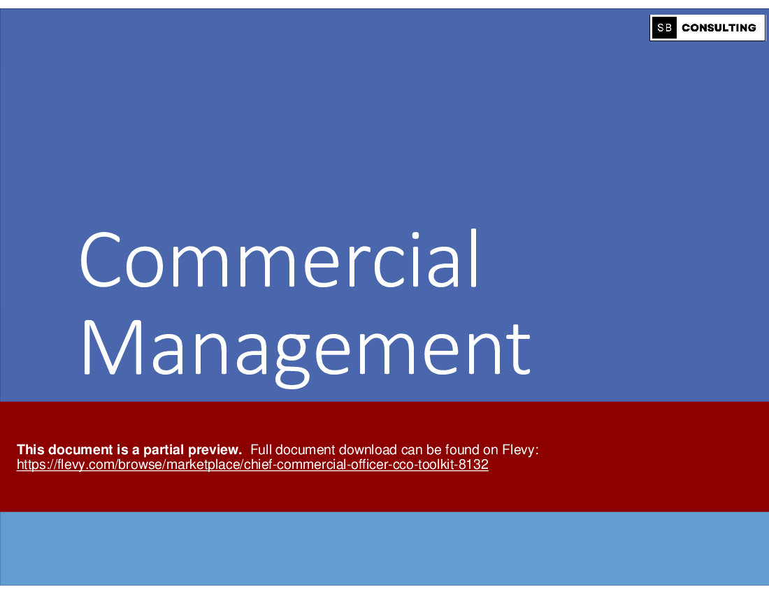 Chief Commercial Officer (CCO) Toolkit (108-slide PPT PowerPoint presentation (PPTX)) Preview Image