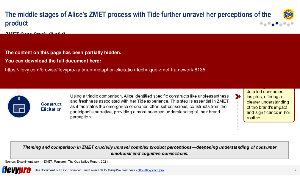 Zaltman Metaphor Elicitation Technique (ZMET) Framework (31-slide PPT PowerPoint presentation (PPTX)) Preview Image