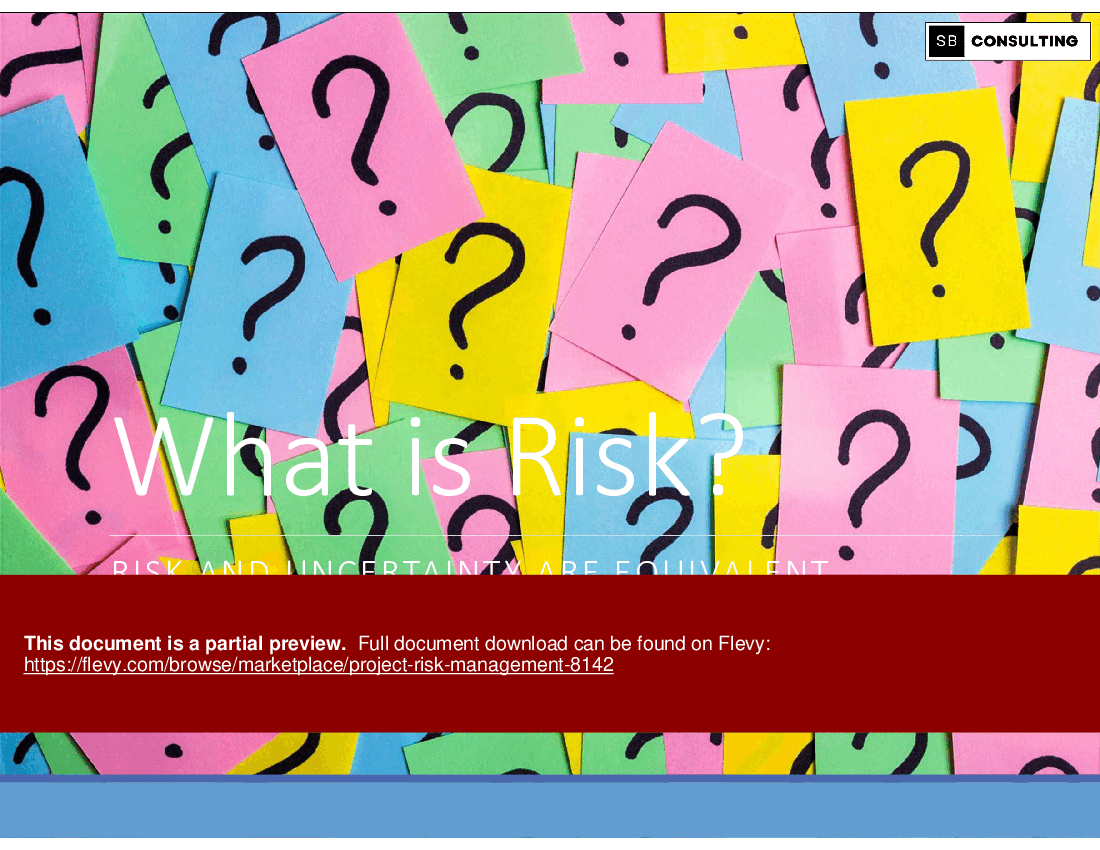 Project Risk Management (128-slide PPT PowerPoint presentation (PPTX)) Preview Image