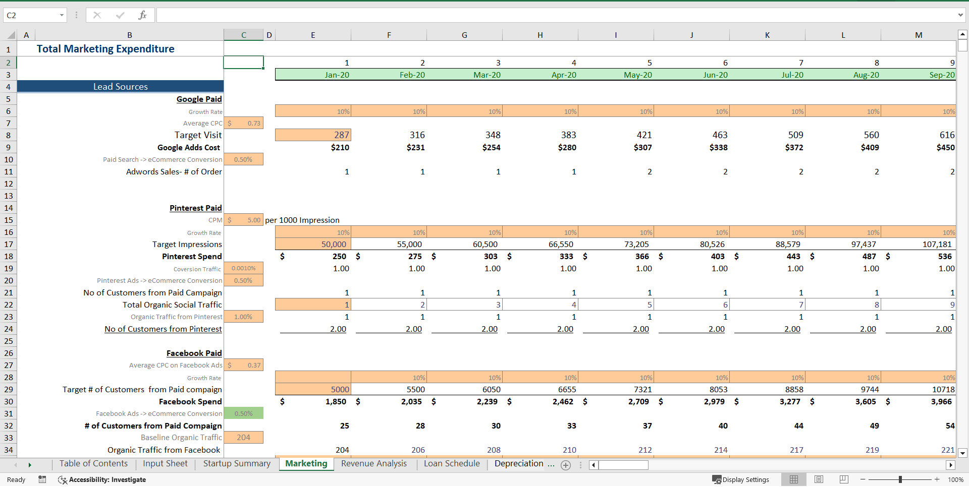 Graphic Designing Excel Financial Model (Excel template (XLSX)) Preview Image