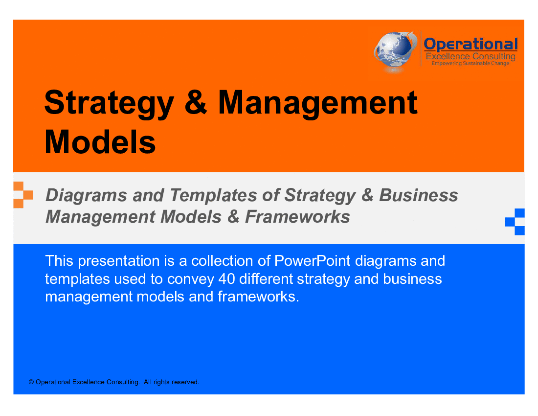 This is a partial preview of Strategy & Management Models (195-slide PowerPoint presentation (PPTX)). Full document is 195 slides. 