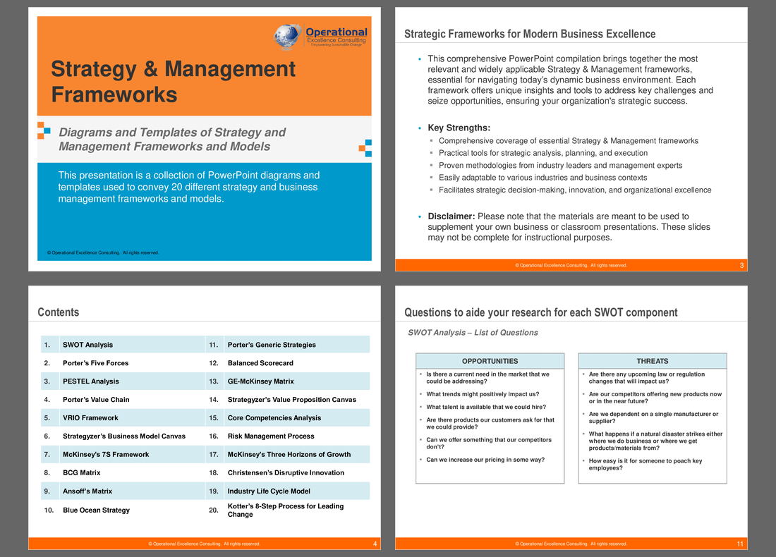 Strategy & Management Frameworks (167-slide PPT PowerPoint presentation (PPTX)) Preview Image