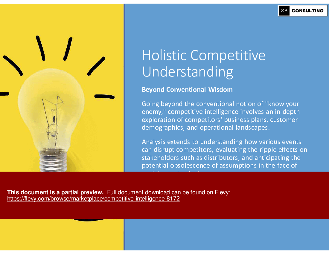 Competitive Intelligence (103-slide PPT PowerPoint presentation (PPTX)) Preview Image