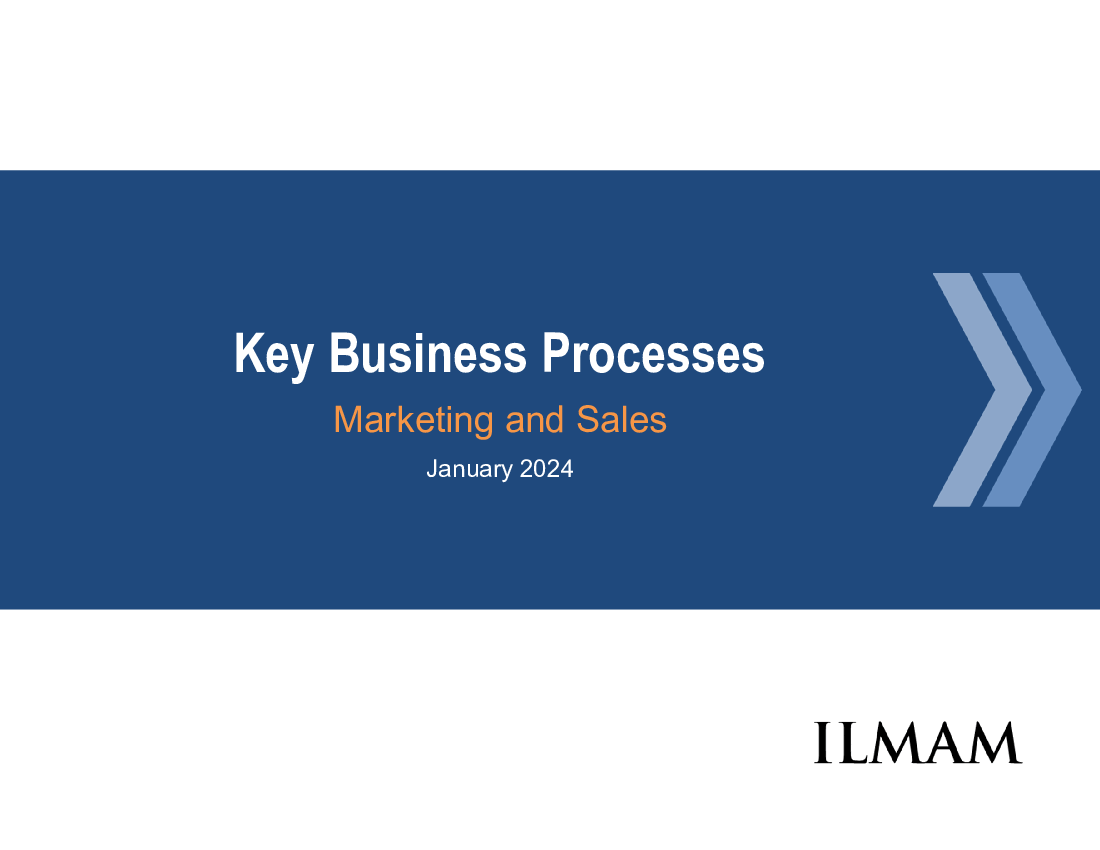 Key Business Processes | Marketing and Sales