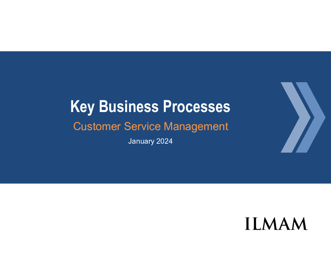 Key Business Processes | Customer Service Management