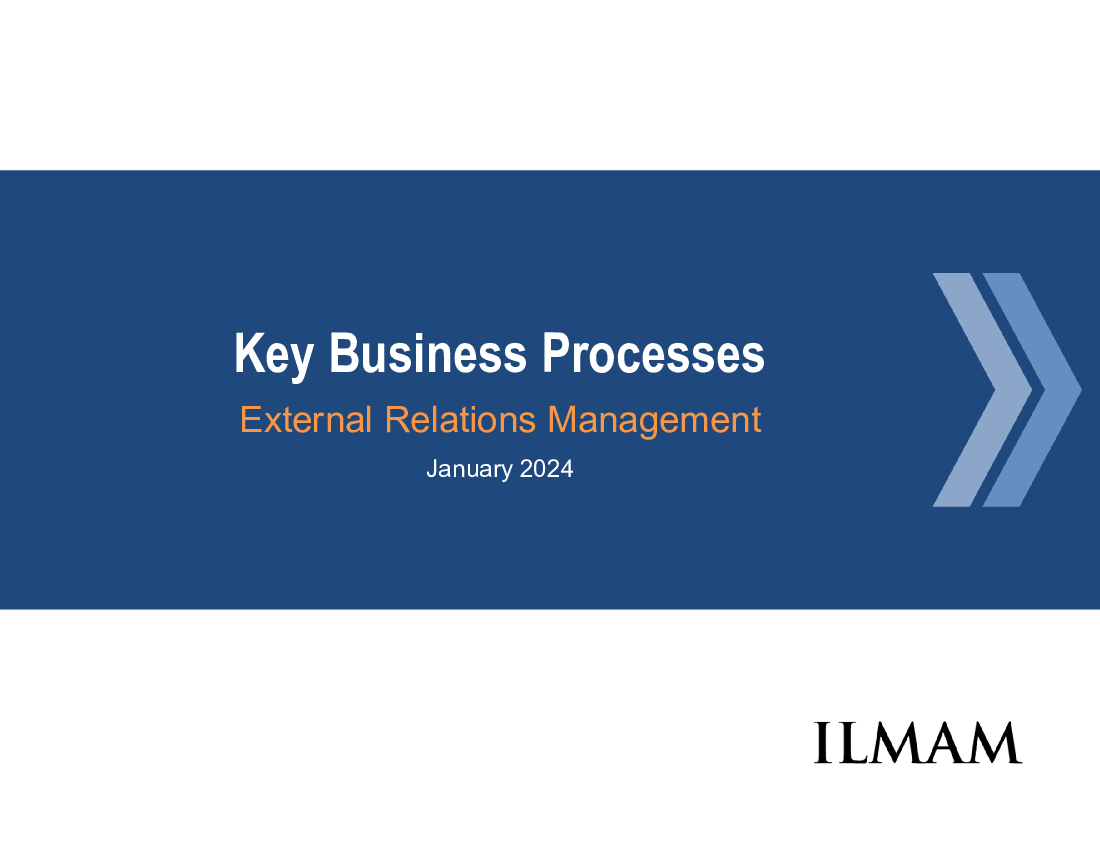 Key Business Processes | External Relations Management
