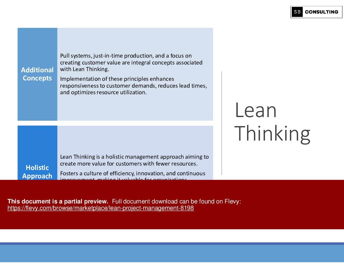 Lean Project Management (136-slide PPT PowerPoint presentation (PPTX)) Preview Image