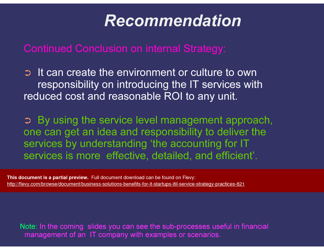 Business Solutions Benefits for IT Startups (ITIL Service Strategy Practices) () Preview Image