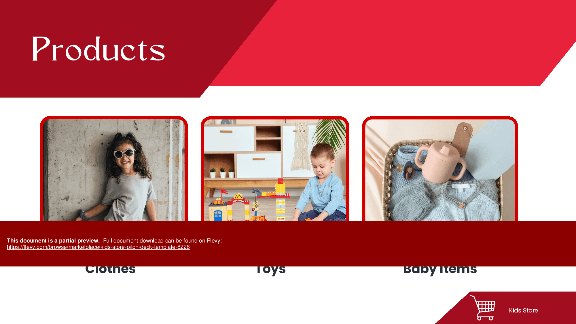 Kids Store Pitch Deck Template (32-page PDF document) Preview Image