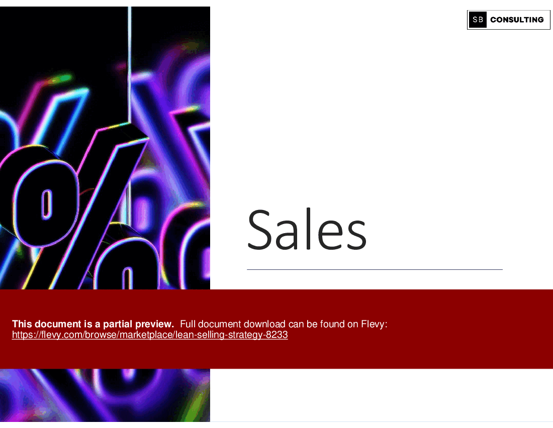 Lean Selling Strategy (107-slide PPT PowerPoint presentation (PPTX)) Preview Image