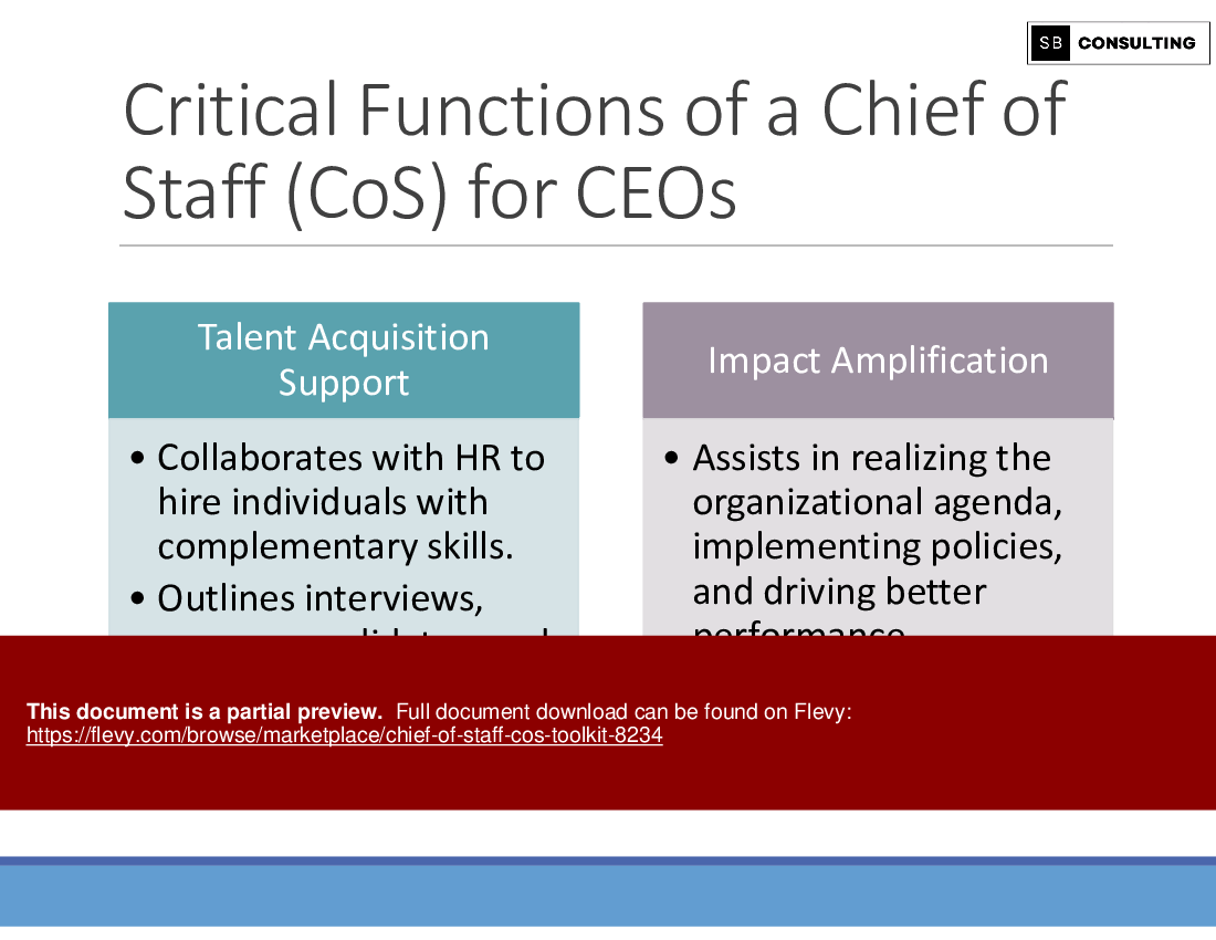 Chief of Staff (CoS) Toolkit (140-slide PPT PowerPoint presentation (PPTX)) Preview Image