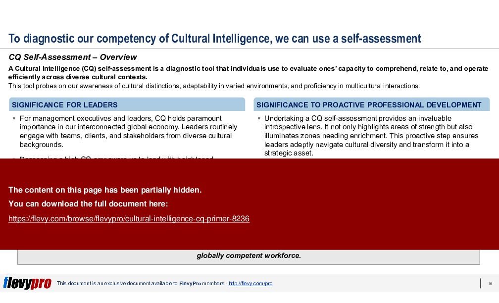 Cultural Intelligence (CQ) Primer (31-slide PPT PowerPoint presentation (PPTX)) Preview Image