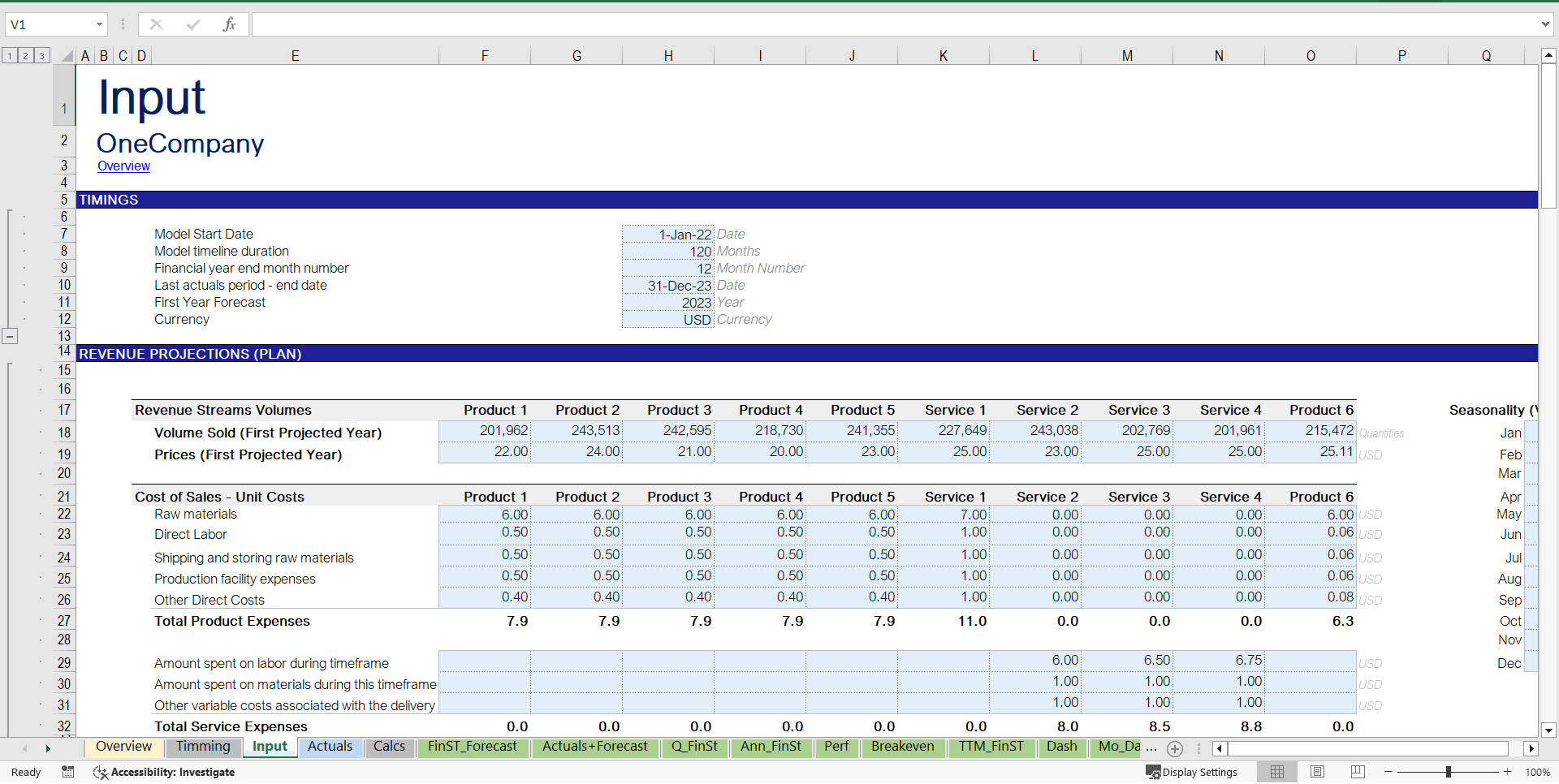 Financial Forecast Model - Advanced and Dynamic Financial Forecasting (Excel template (XLSX)) Preview Image